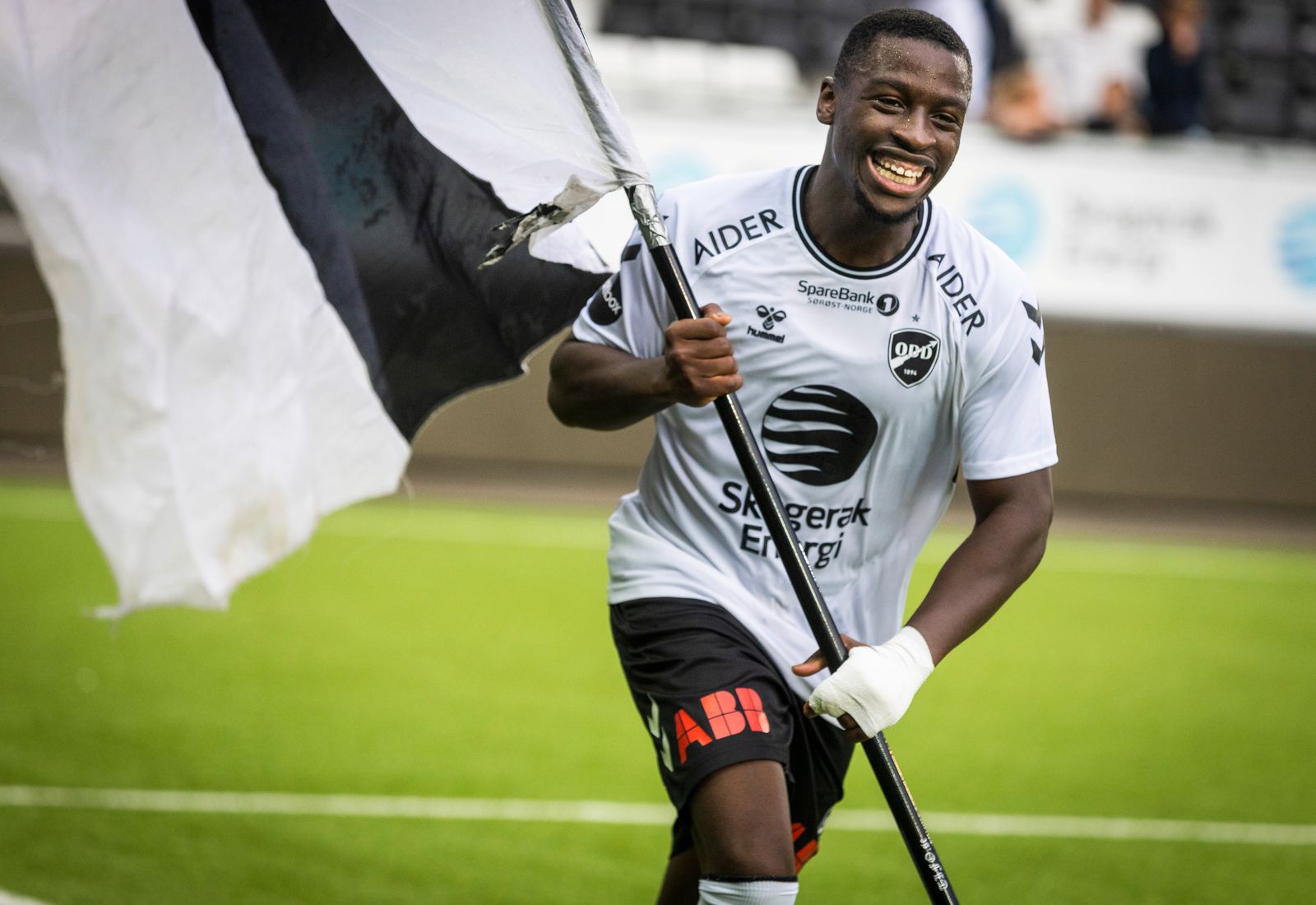 Odds Solomon Owusu etter eliteseriekampen i fotball mellom Odd og Sandefjord på Skagerak arena. Foto: Trond R. Teigen / NTB Odd