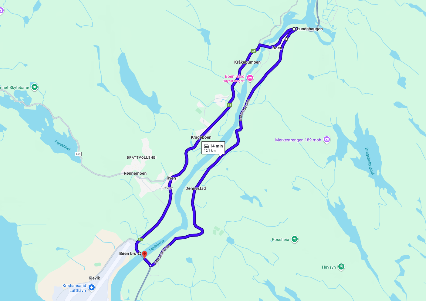 Bro ved Kjevik må utbedres. Håper å unngå denne omkjøringen.