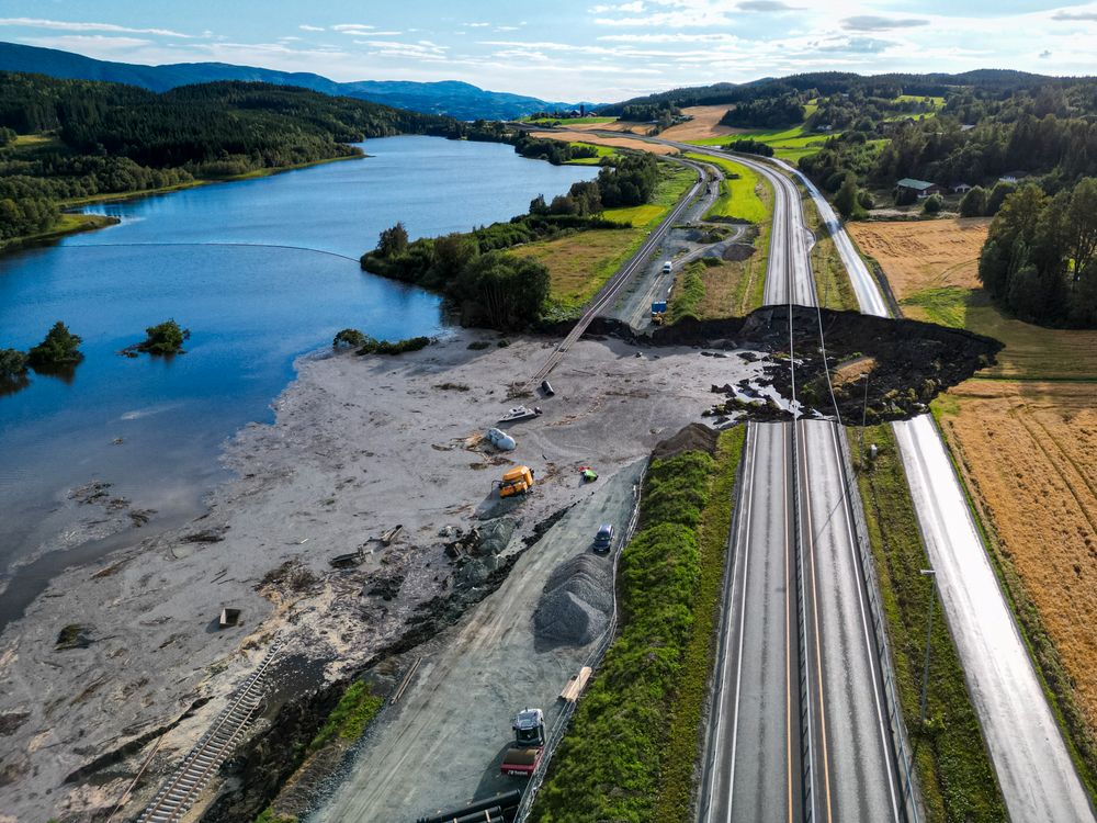 Skredet på E6 i Levanger