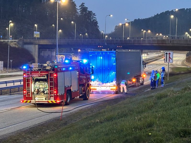 Brann i trailer i Kristiansand