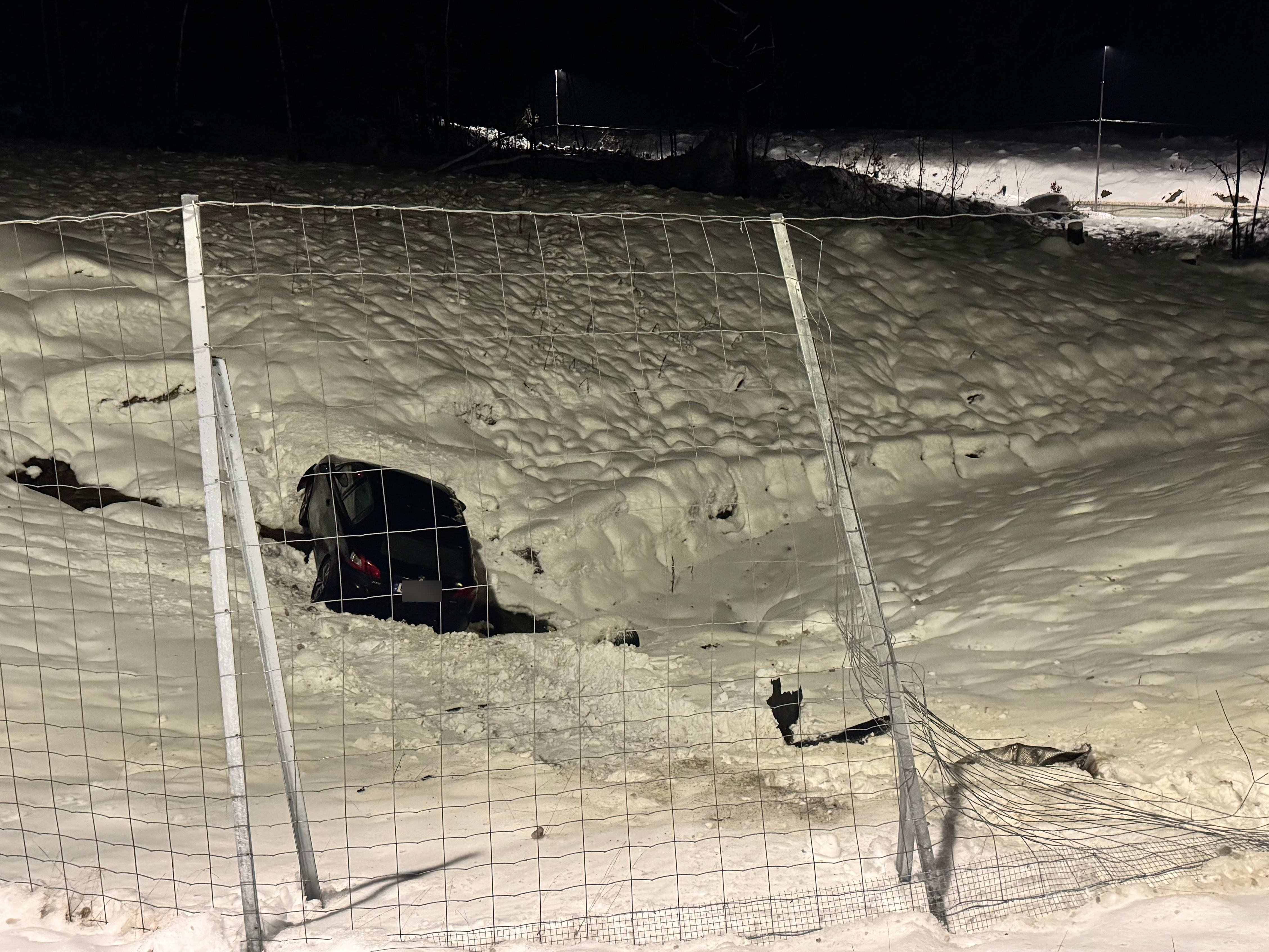 Mistet grepet på E39 og havnet i bekk: - Ble ganske redd