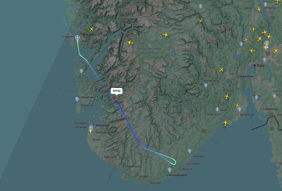 Fly til Kjevik snudde
