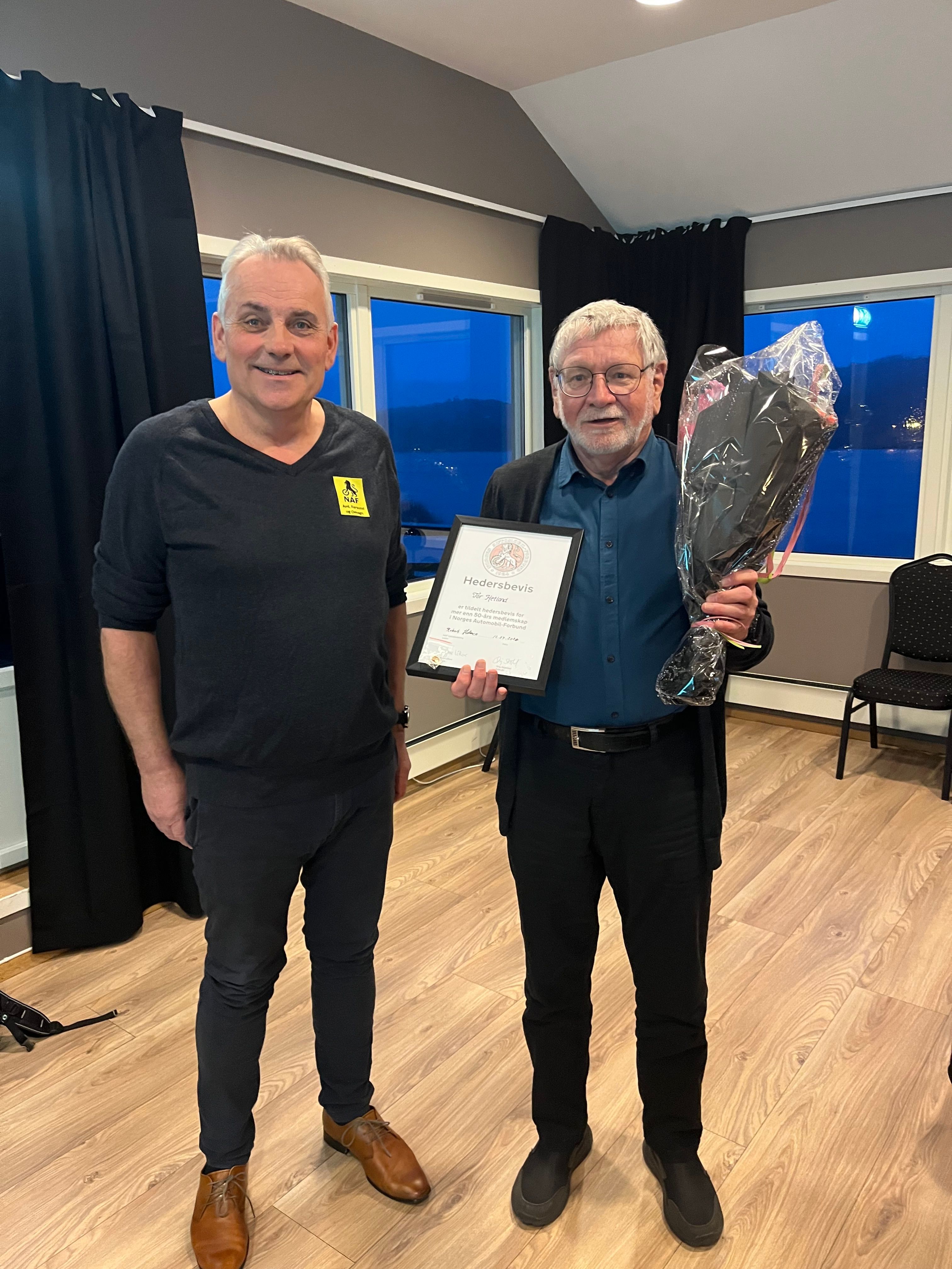 Hedret etter 50 års medlemskap