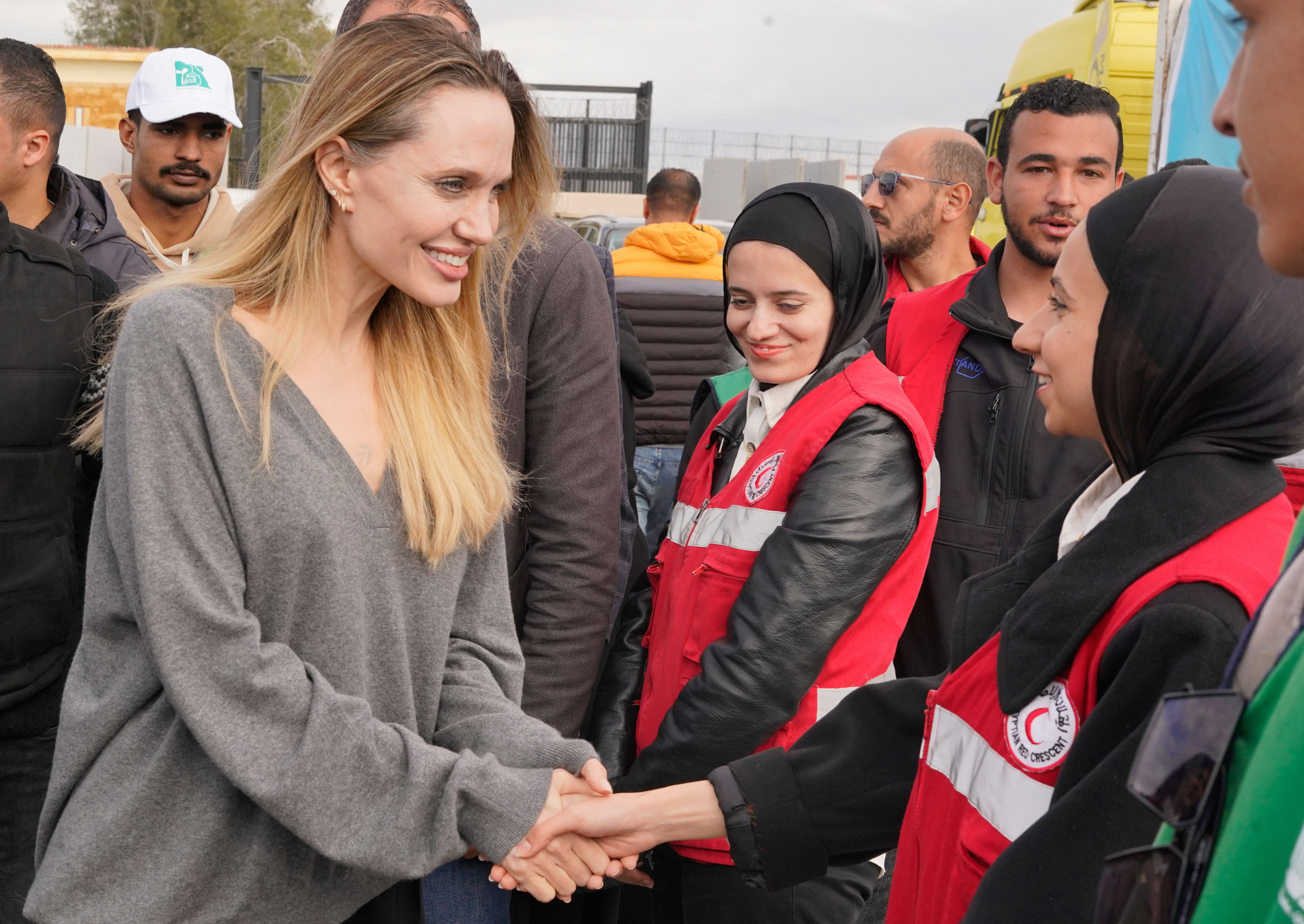 Angelina Jolie bes&oslash;kte Gaza-grense