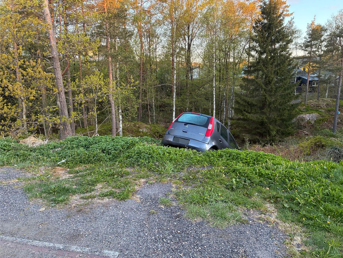 Havnet ned i skråning