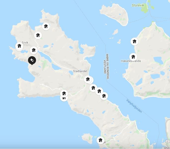 Bare på denne halvøya ligger 32 overnattingssteder ute for leie i ...