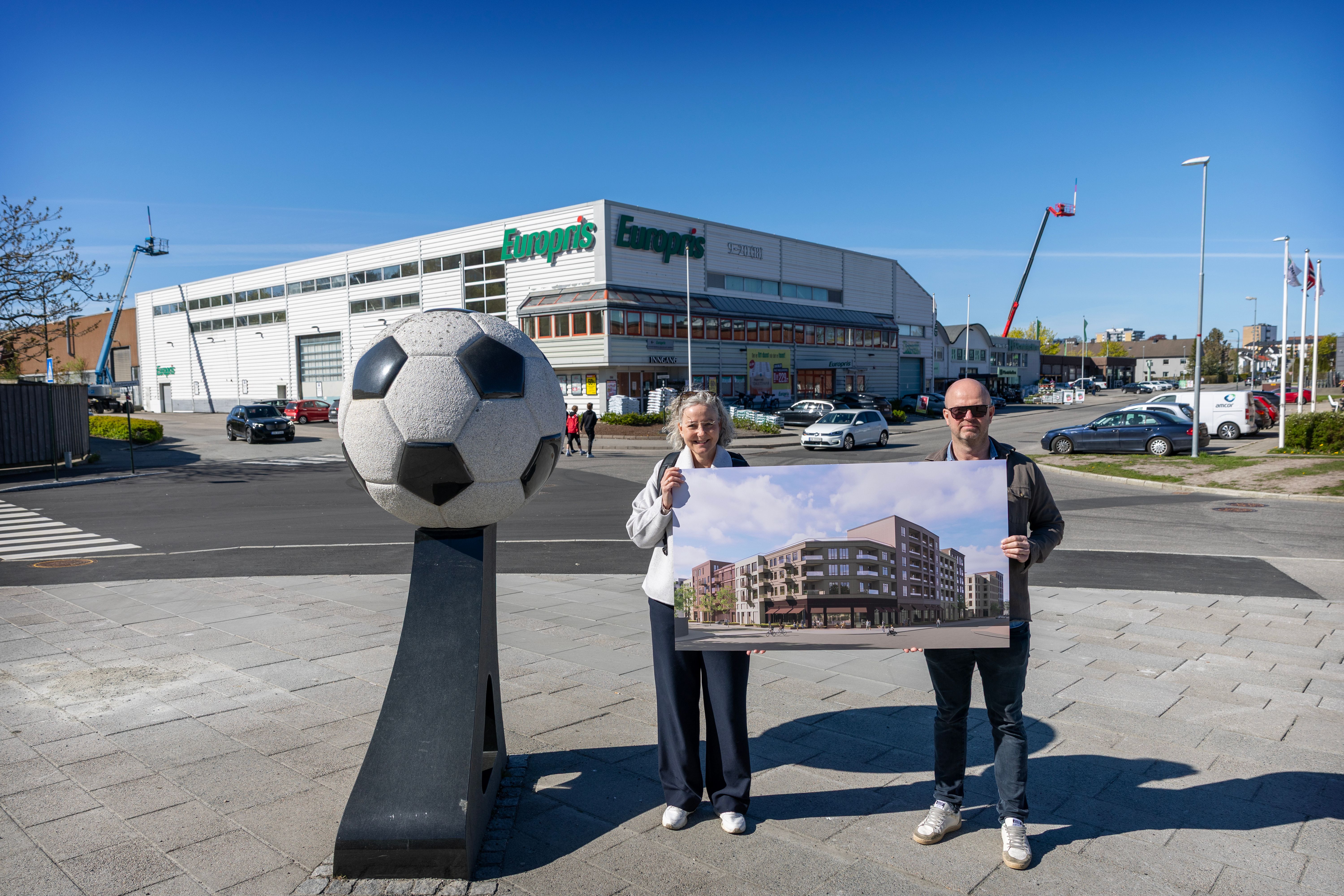 Vil bygge to butikker, sportspub og 228 leiligheter her