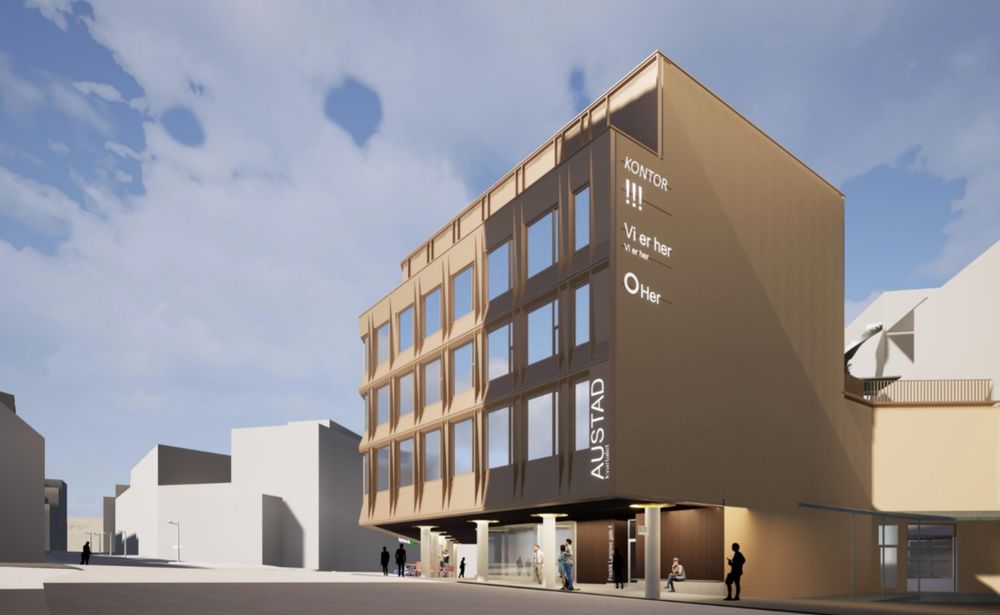 Austadbygget får pynte på fasaden