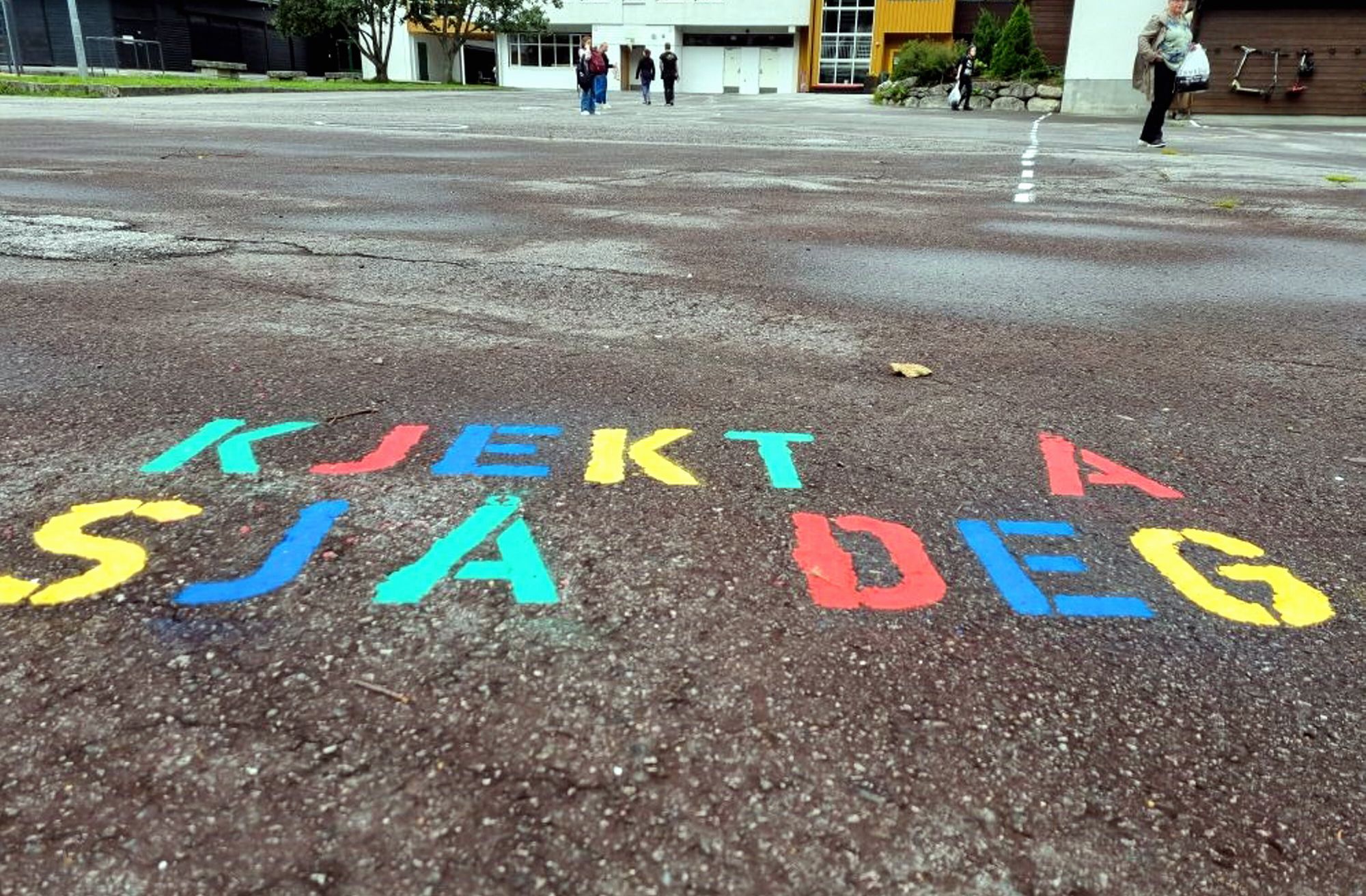 Uteområdet ved Tonning skule. (Illustrasjon)
