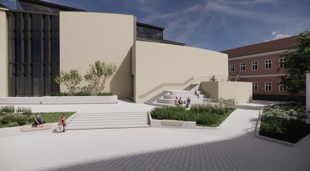 Bakgård i Kvadra­turen bygges om. Åpner til sommeren.