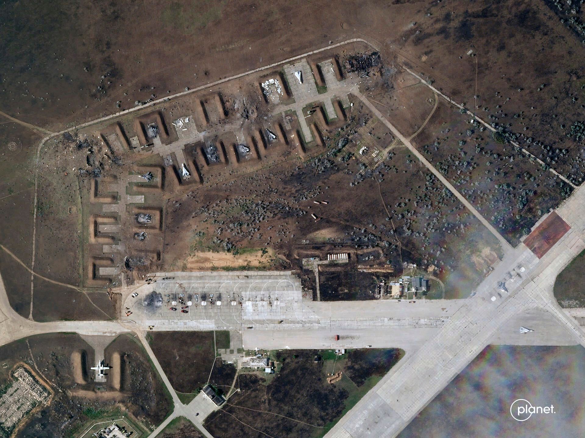 Satellittbilder Viser delagte Fly P Russisk Krim base Adressa no